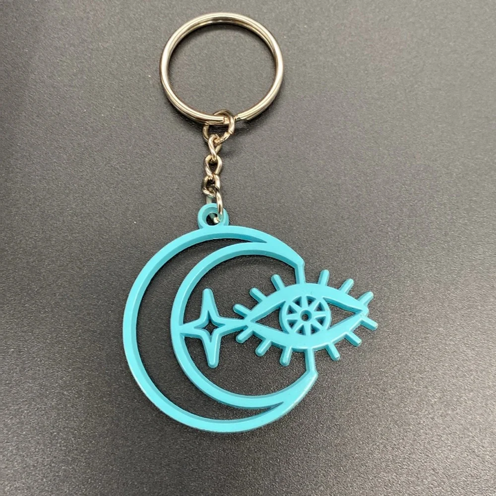 Item 636 Moon Eye Zinc Keychain